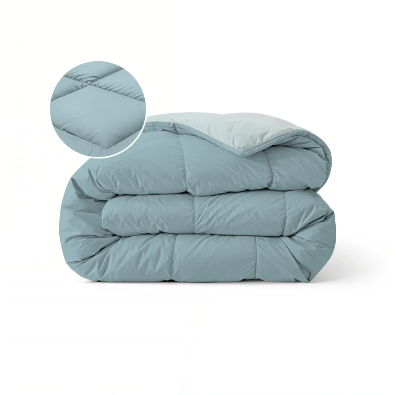 Zelesta Pure Duo Baumwolle Bettdecke - Graublau & Hellblau