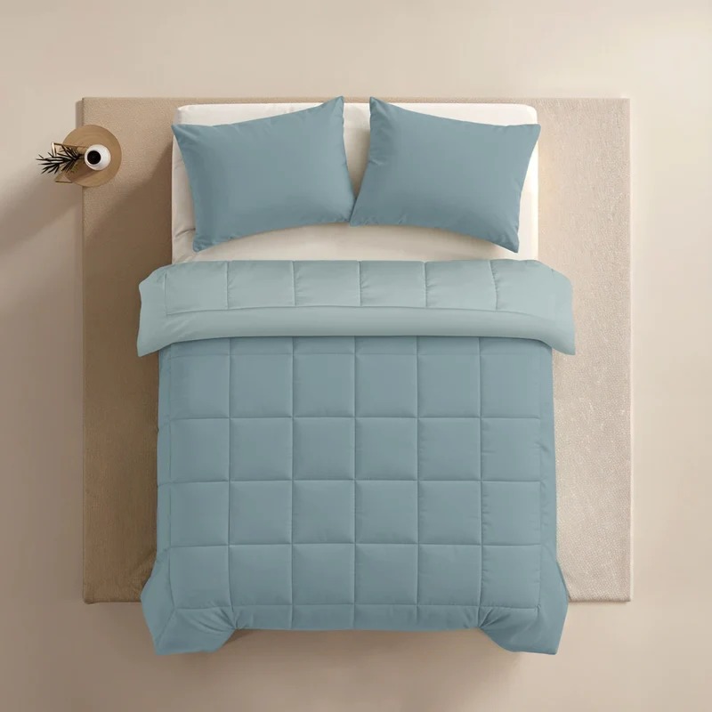 Zelesta Pure Duo Baumwolle Bettdecke - Graublau & Hellblau