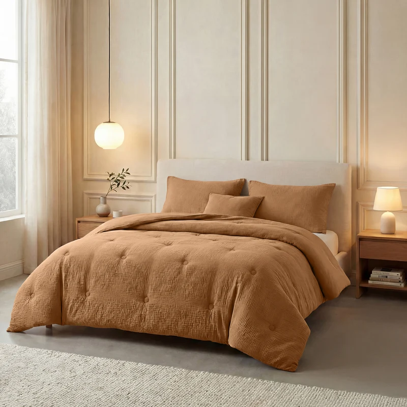 zailistade.comluxe Musselin-Baumwolle Bettdecke - Terra