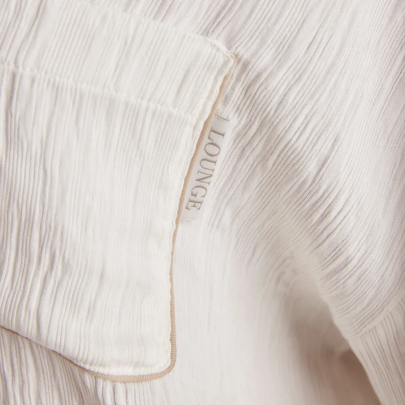 Crinkle Pyjama Shirt - Wit