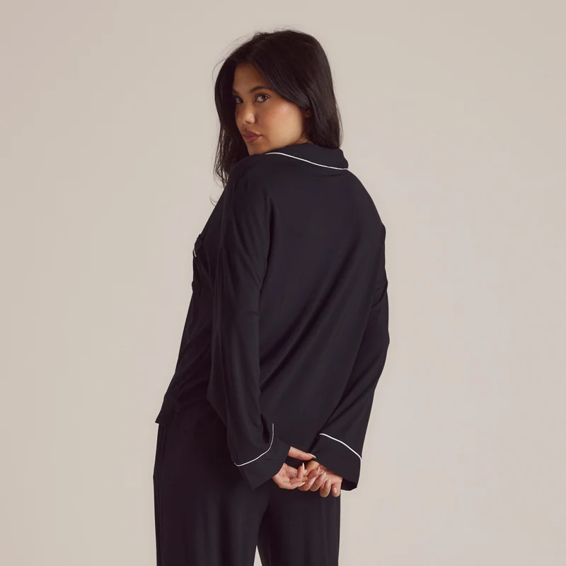 Modal Pyjama Shirt - Zwart