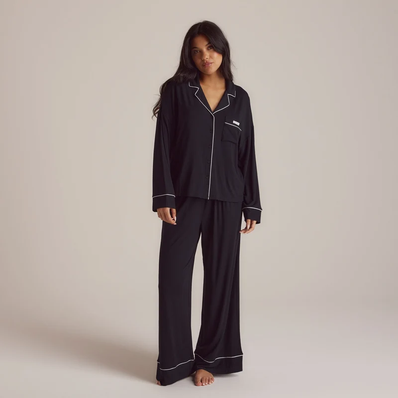 Modal Pyjama Shirt - Zwart