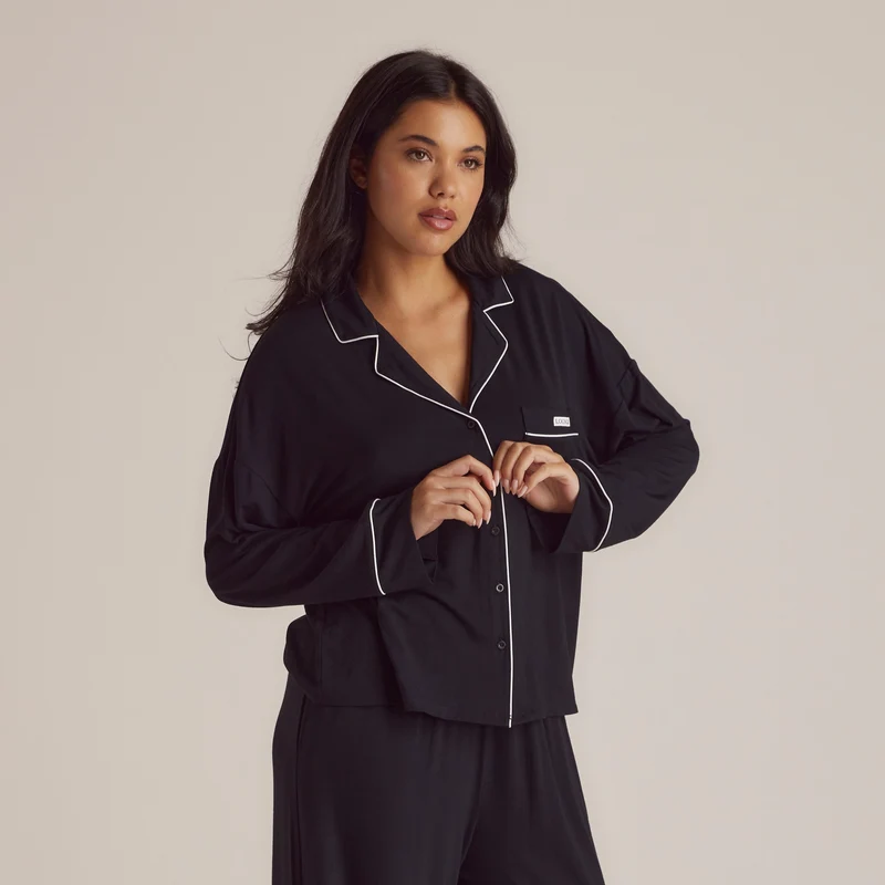 Modal Pyjama Shirt - Zwart