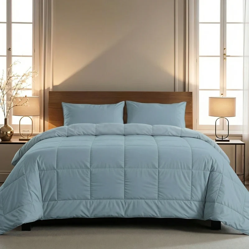 Zelesta Pure Uni Baumwolle Bettdecke - Pastellblau