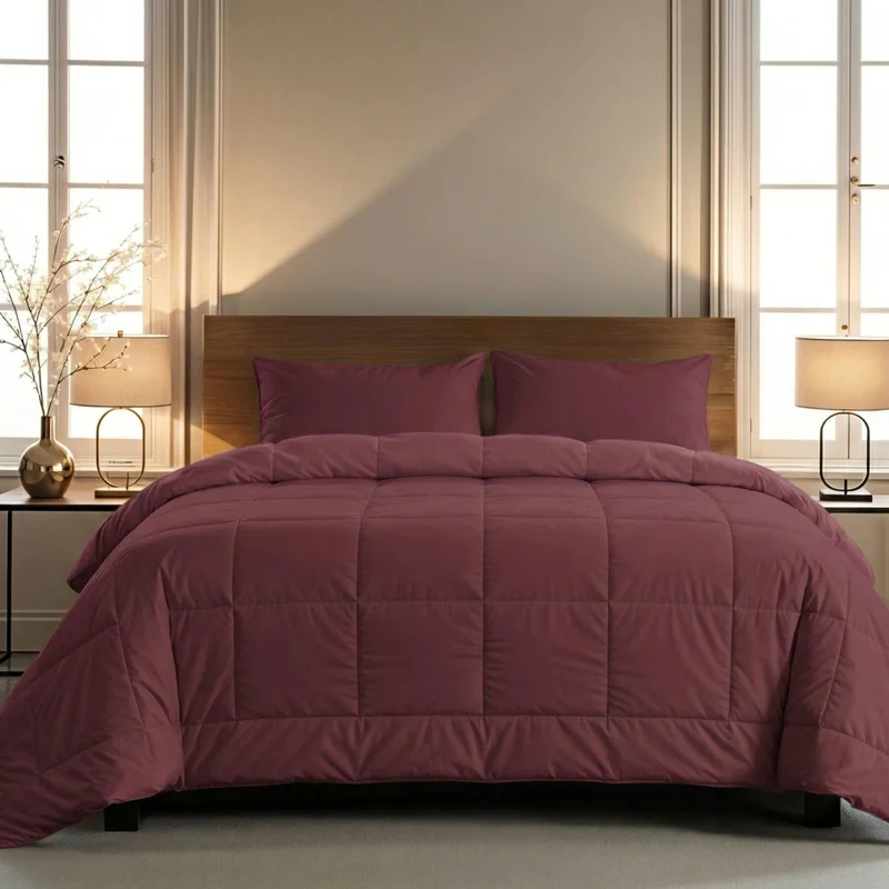 Zelesta Pure Uni Baumwolle Bettdecke - Bordeauxrot