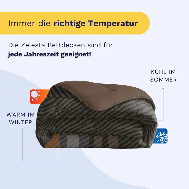 Zelesta Comfort Design Bettdecke – Brown Stripes
