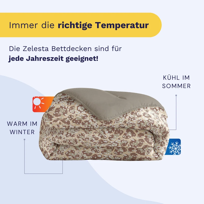 Zelesta Comfort Design Bettdecke – Sand Panther
