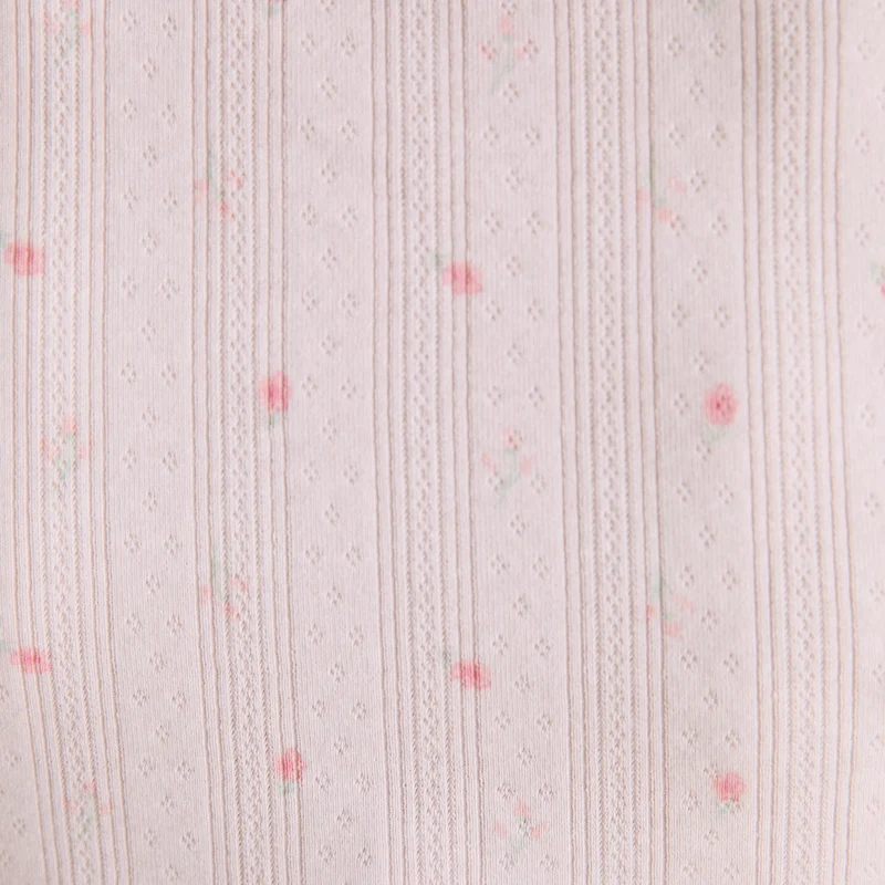 Pointelle Pyjama Top - Roze Bloemenprint