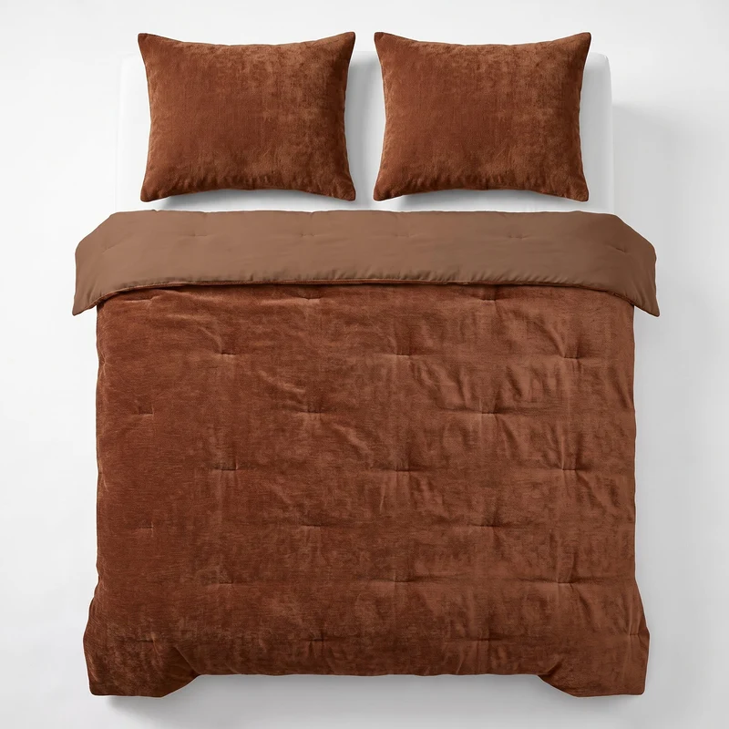 Zelesta Special Jersey Chenille Bettdecke - Warmes Braun
