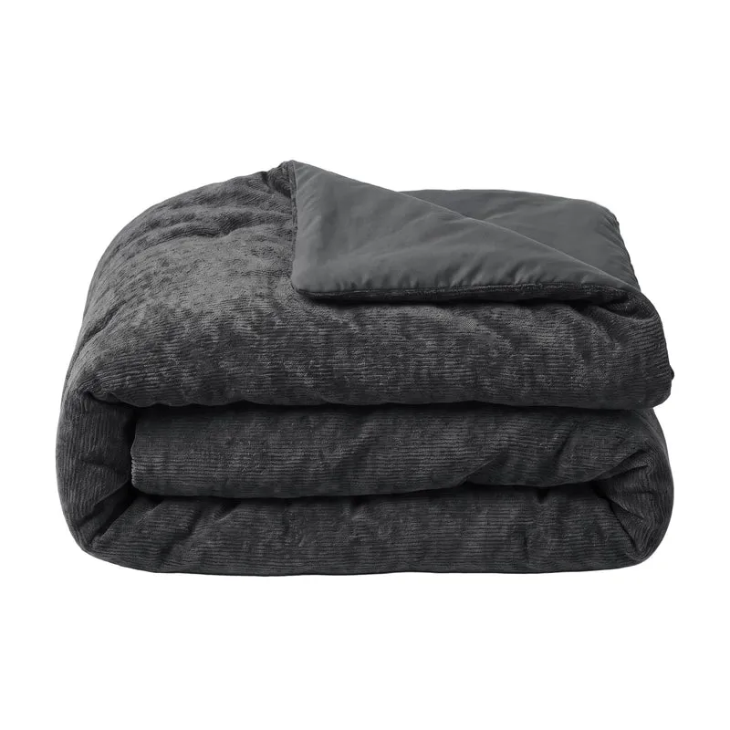 Zelesta Special Jersey Chenille Bettdecke - Warmes Grau
