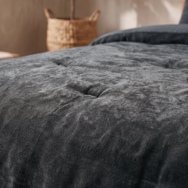 Zelesta Special Jersey Chenille Bettdecke - Warmes Grau