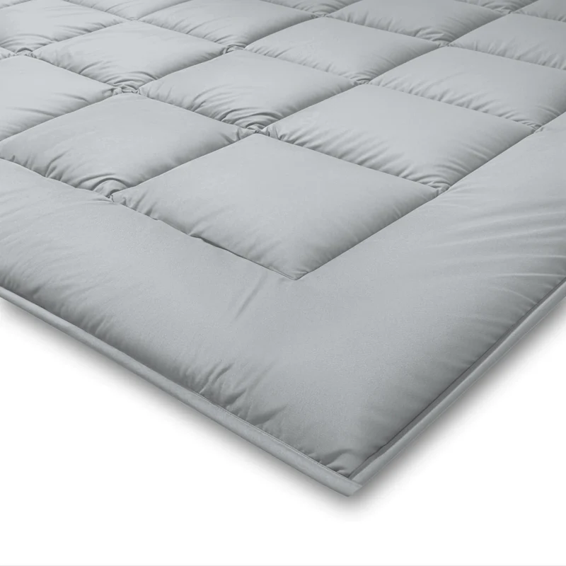 Zelesta Pure Duo Baumwolle Sommerbettdecke - Hellgrau & Buttergelb
