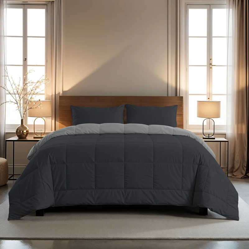 Zelesta Comfort Duo Kissenbezüge Set von 2 - Sanftes Schwarz