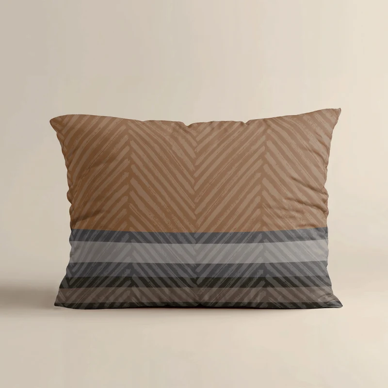 Zelesta Comfort Design Kissenbezüge Set von 2 – Brown Stripes