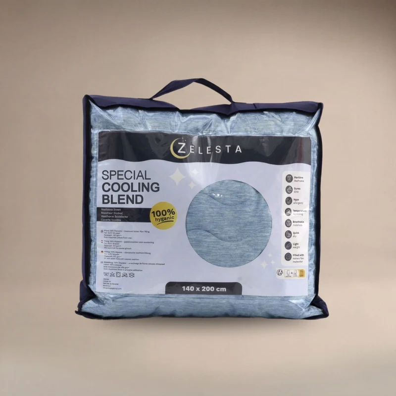 Zelesta Special Cooling Blend Sommerbettdecke - Sanftes Blau
