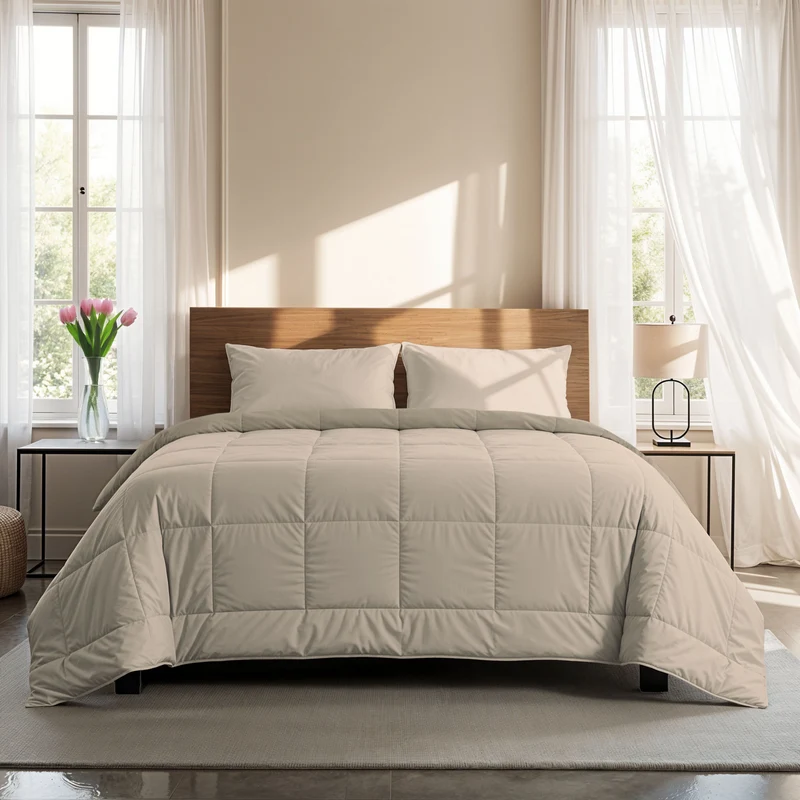Zelesta Comfort Duo Sommerbettdecke - Taupe & Champagner