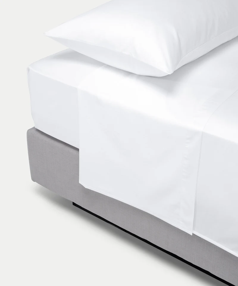 Bettlaken Ägyptische Baumwolle Satin 400TC | Weiß