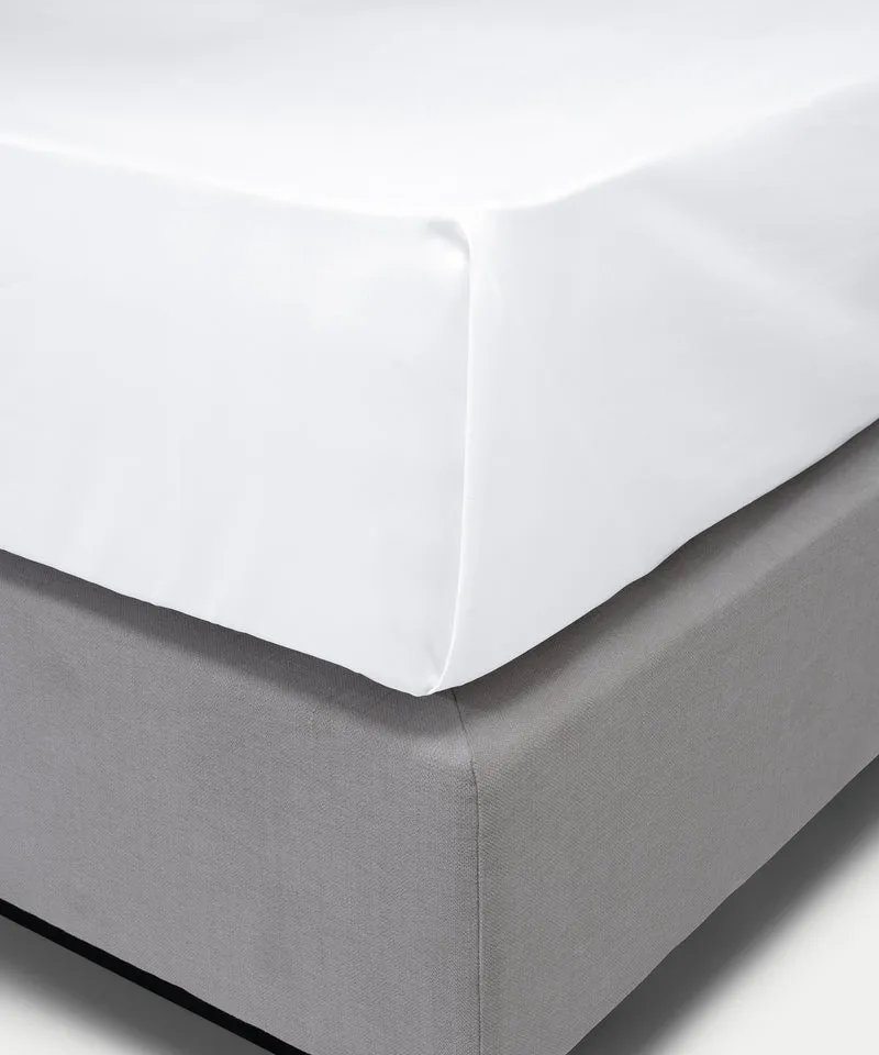 Bettlaken Ägyptische Baumwolle Satin 400TC | Weiß