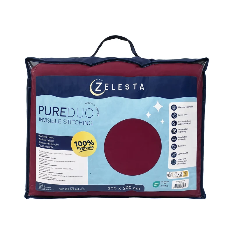 Zelesta Pure Duo Nahtlose Baumwolle Bettdecke - Braun & Rot