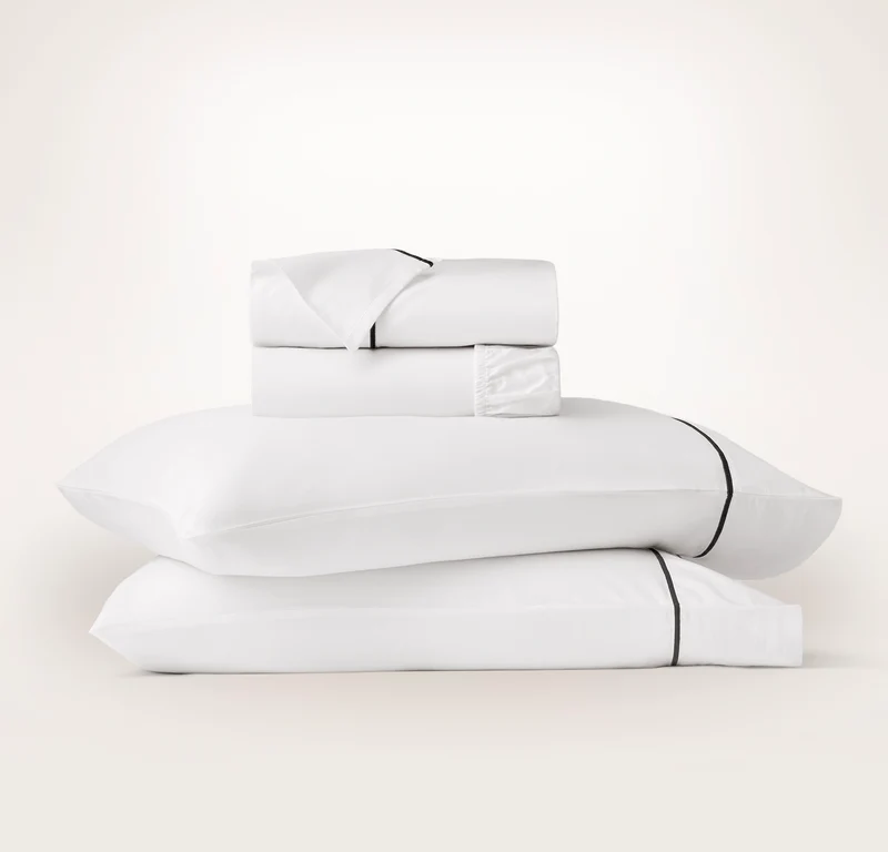 Signature Embellished Sheet Set - White/Night Embroidered