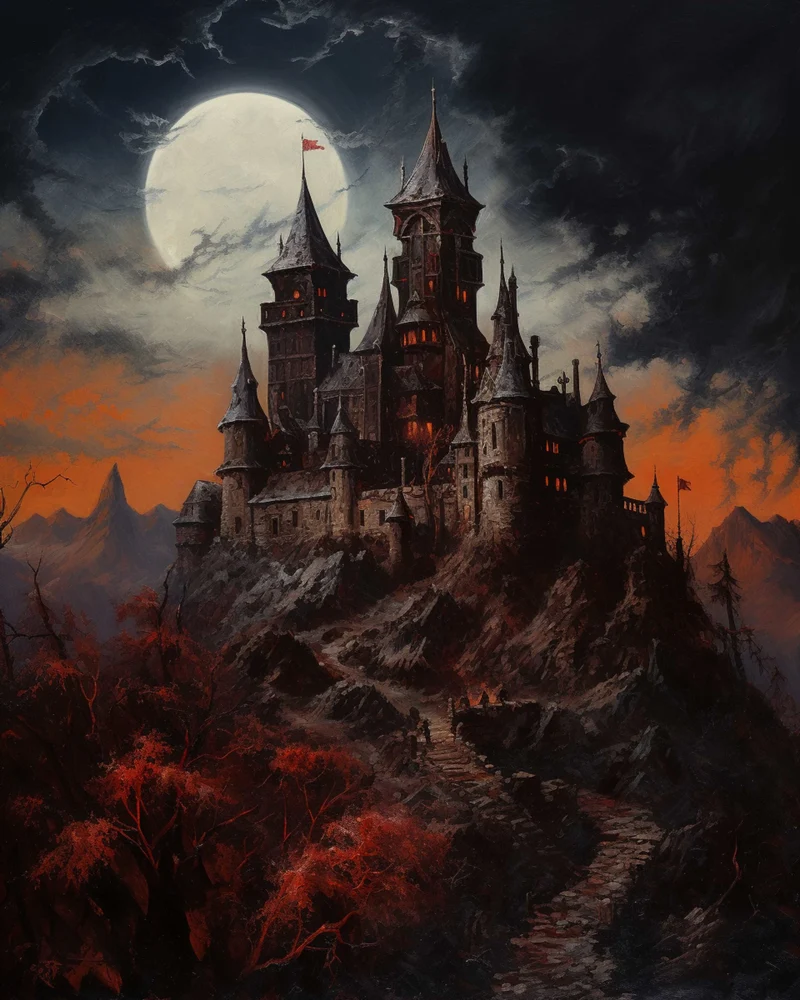 Gothic Tapestry - Dracula's Castle - Gothic Wall Art