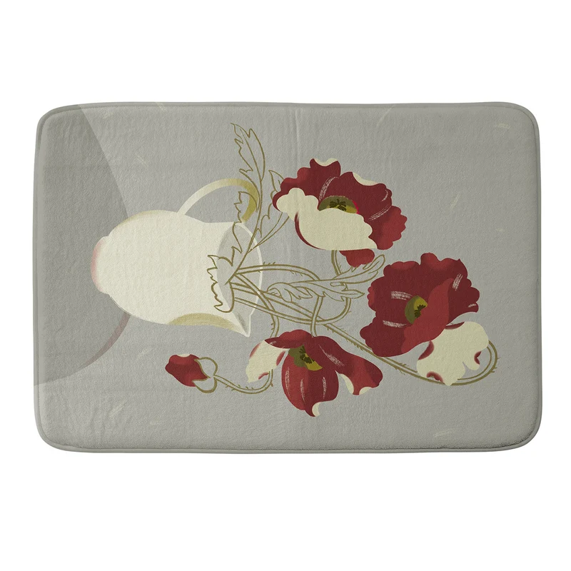 Still life with red poppies Bath Mat