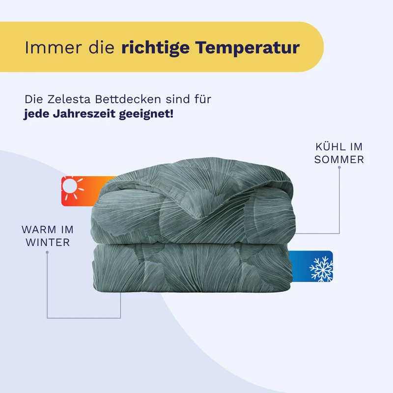 Zelesta Pure Design Baumwolle Bettdecke - Botanical Green