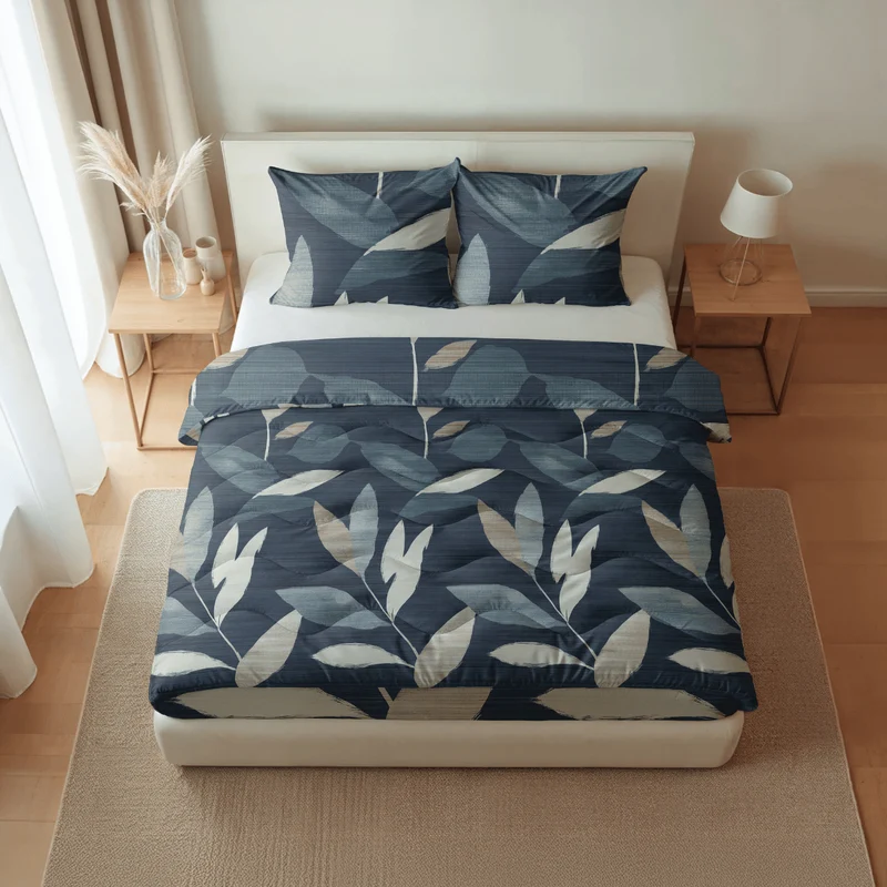 Zelesta Pure Design Baumwolle Bettdecke - Dark Leaves