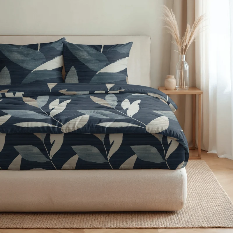 Zelesta Pure Design Baumwolle Bettdecke - Dark Leaves