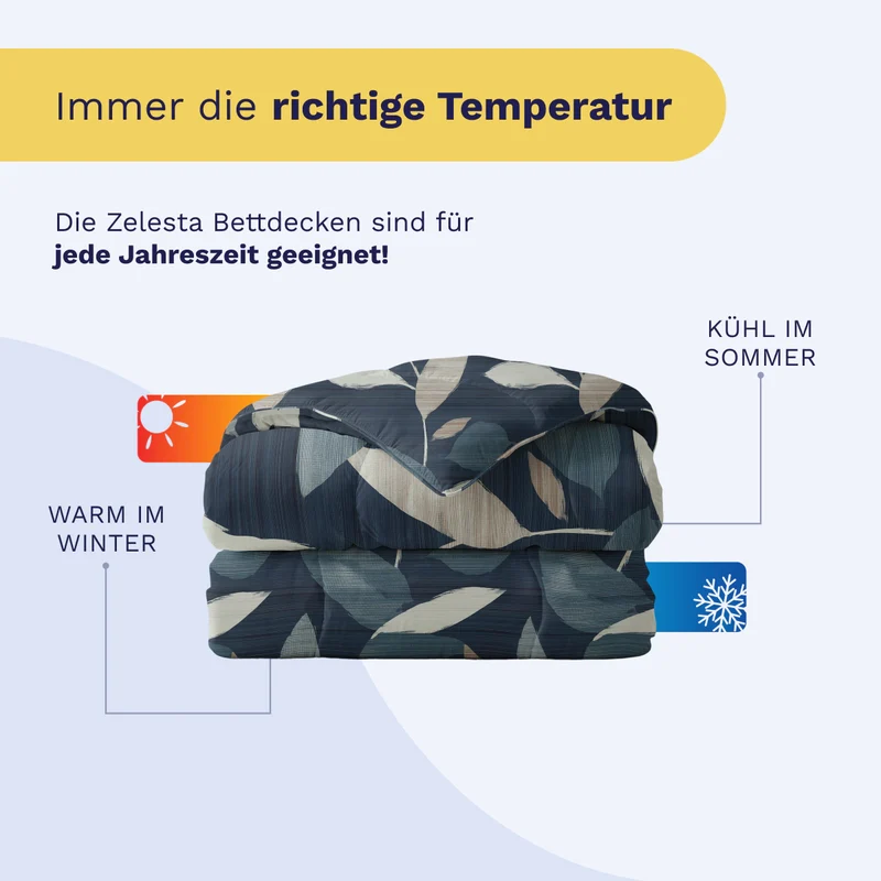 Zelesta Pure Design Baumwolle Bettdecke - Dark Leaves