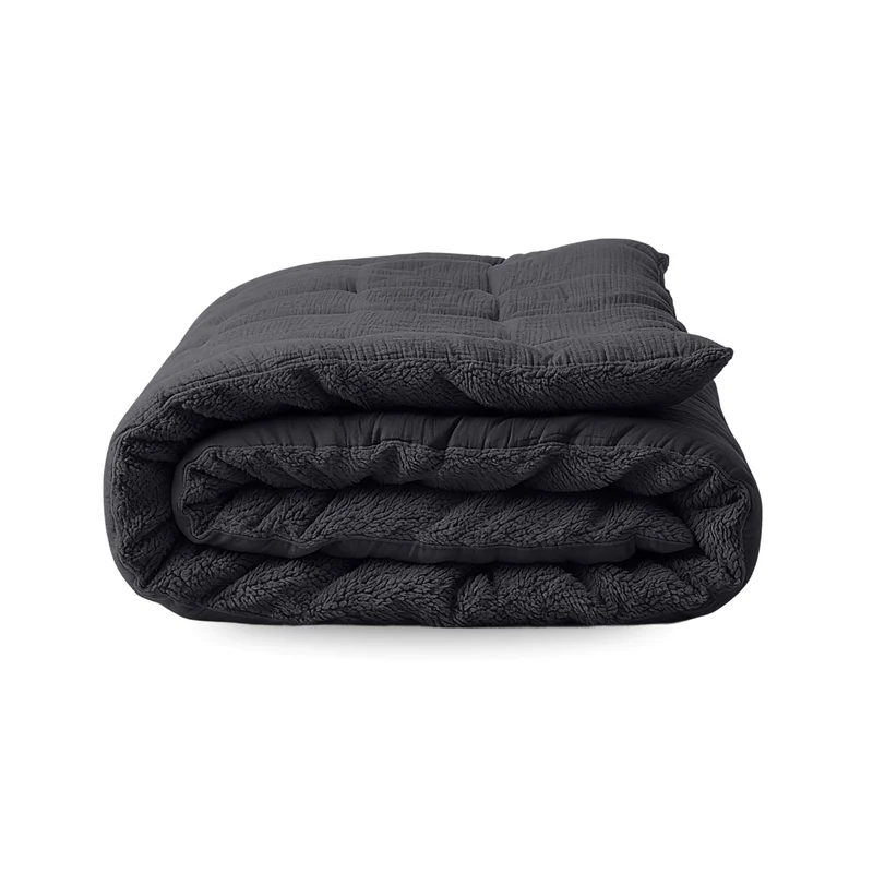 Zelesta Teddy Baumwolle Musselin - Anthracite