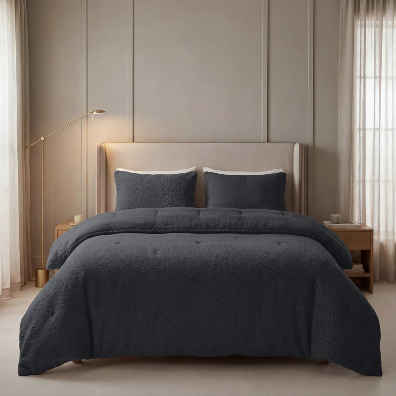 Zelesta Teddy Baumwolle Musselin - Anthracite