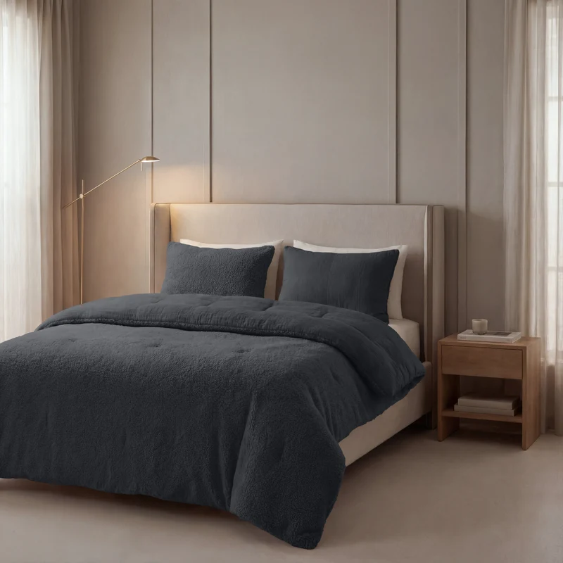 Zelesta Teddy Baumwolle Musselin - Anthracite