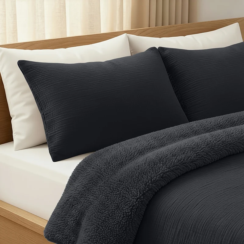 Zelesta Teddy Baumwolle Musselin - Anthracite
