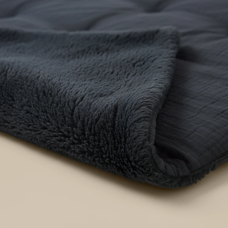 Zelesta Teddy Baumwolle Musselin - Anthracite