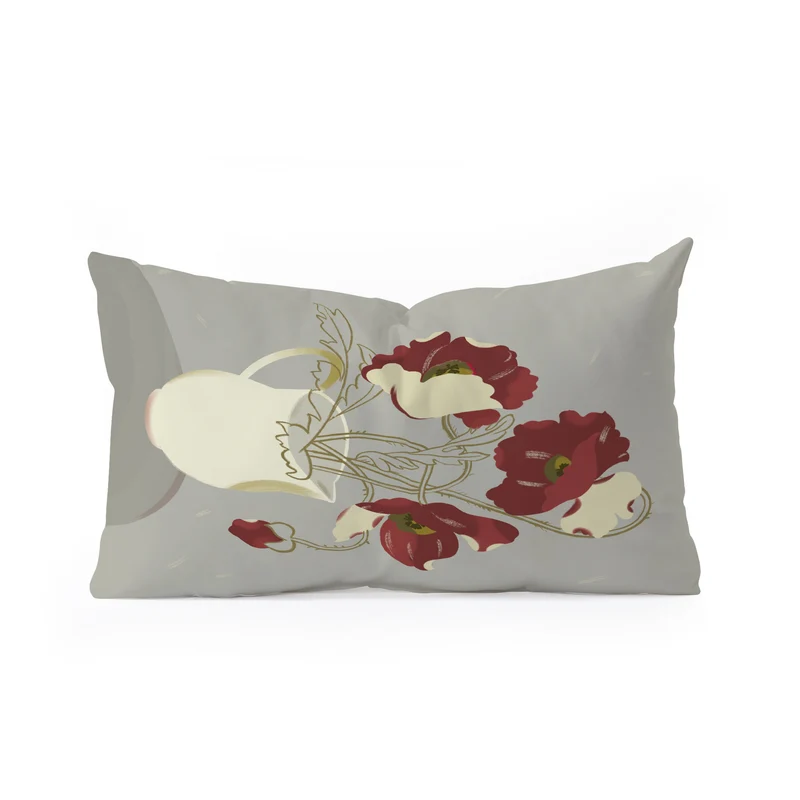 Still life with red poppies Rectangular Pillow