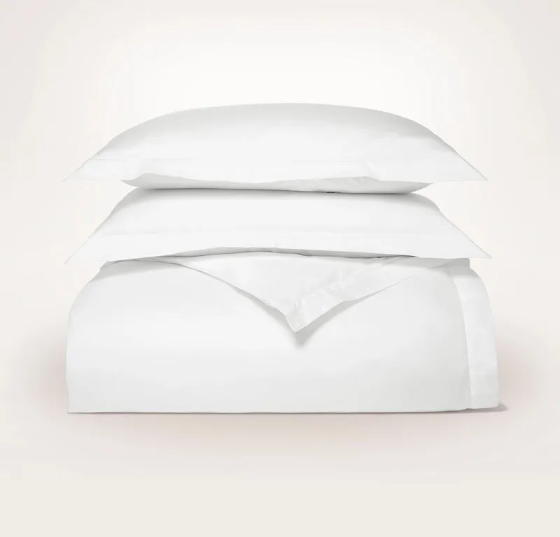 Signature Hemmed Duvet Set - White