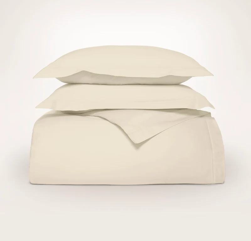 Signature Hemmed Duvet Set - Natural