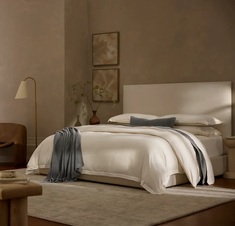 Signature Hemmed Duvet Set - Natural