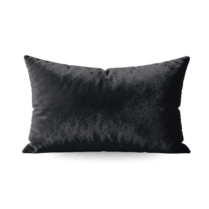 Zelesta Flanel Uni Kissenbezüge Set von 2 - Schwarz