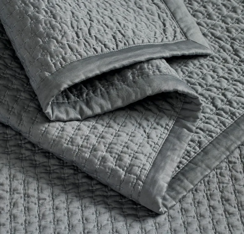 Signature Textured Stitch Quilt - Bluestone