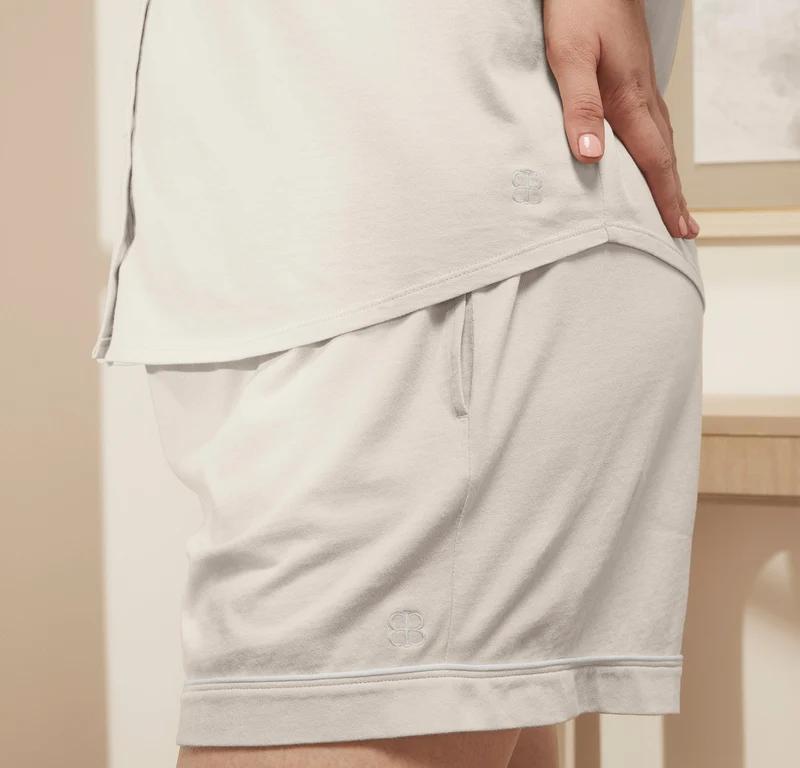 Soft Knit Short Sleeve & Shorts Pajama Set - Mist