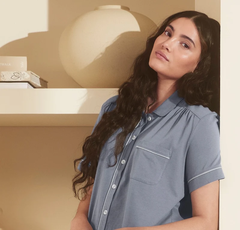 Soft Knit Short Sleeve & Shorts Pajama Set - Mineral