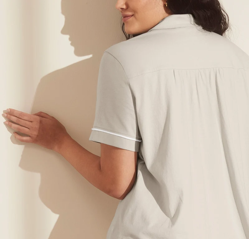 Soft Knit Short Sleeve & Pants Pajama Set - Mist