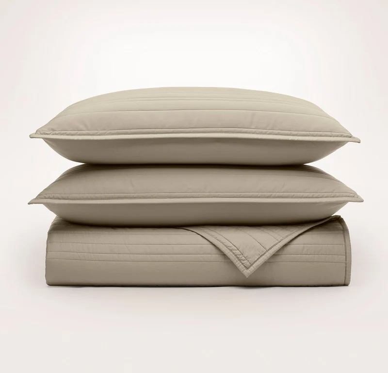 Signature Stripe Quilt Set - Oak
