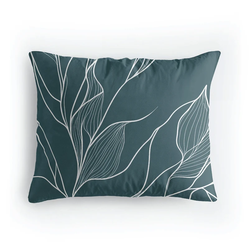 Zelesta Pure Design Baumwolle Kissenbezüge Set von 2 - White Leaves