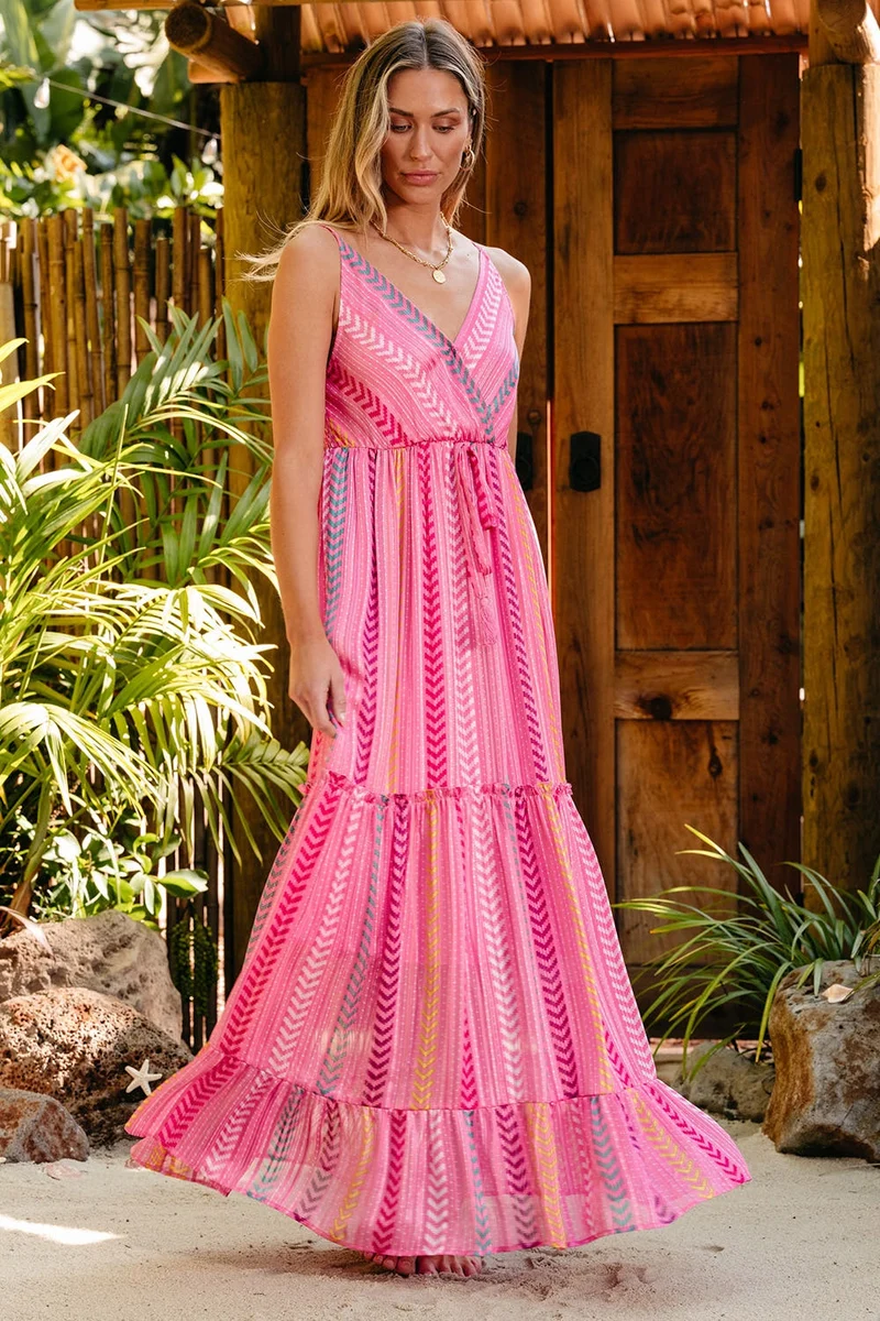 Maxi Cami-jurk met print en overslag