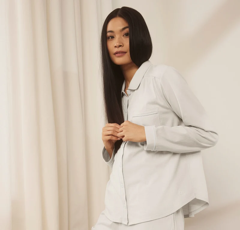 Soft Knit Long Sleeve & Pants Pajama Set - Mist