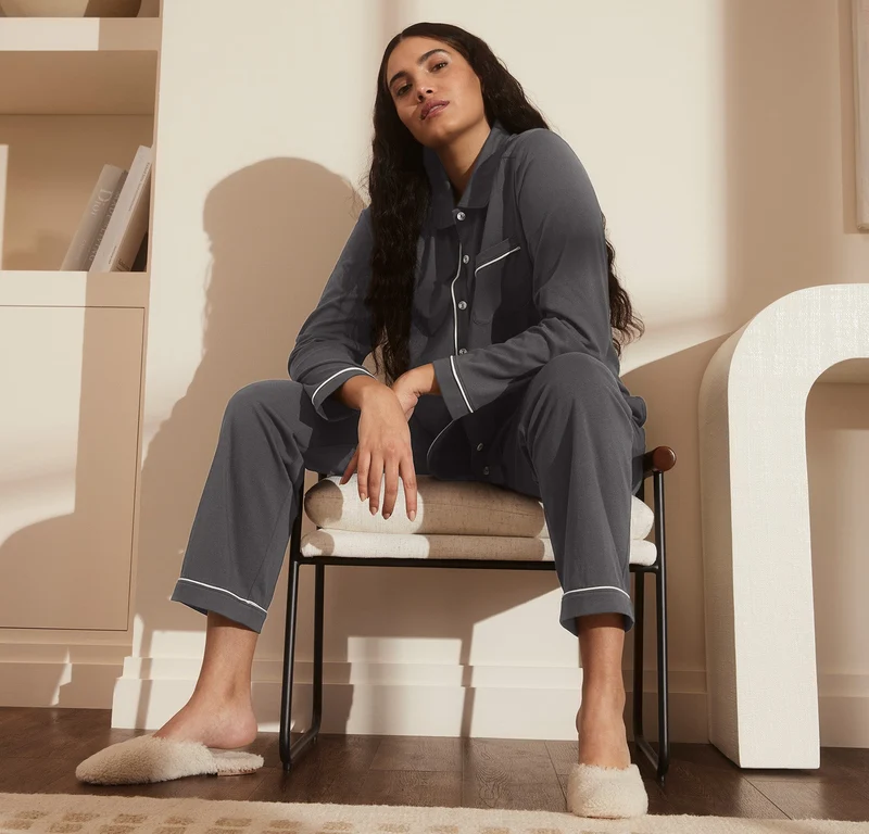 Soft Knit Long Sleeve & Pants Pajama Set - Night