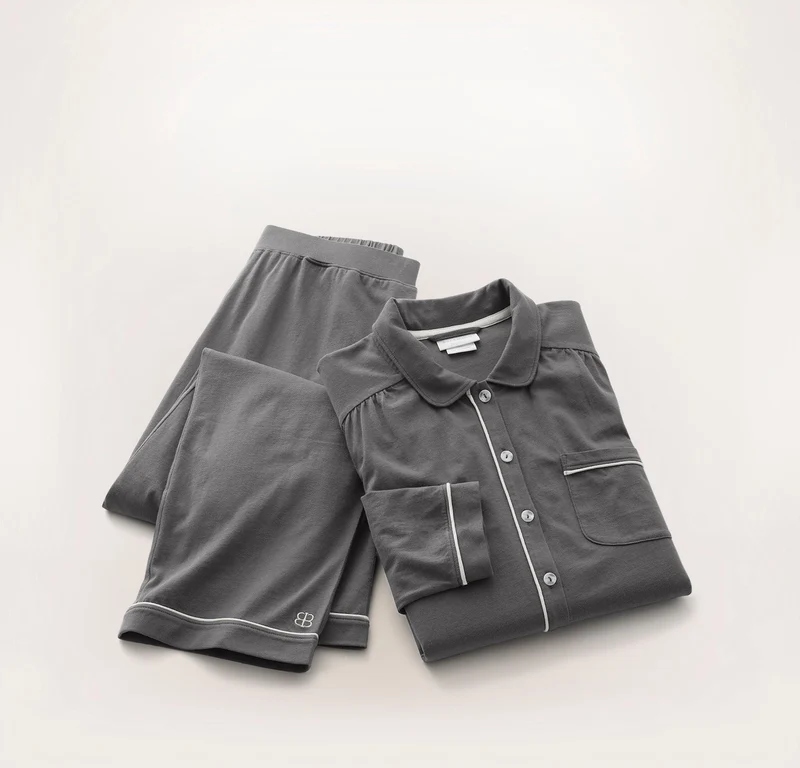 Soft Knit Long Sleeve & Pants Pajama Set - Night